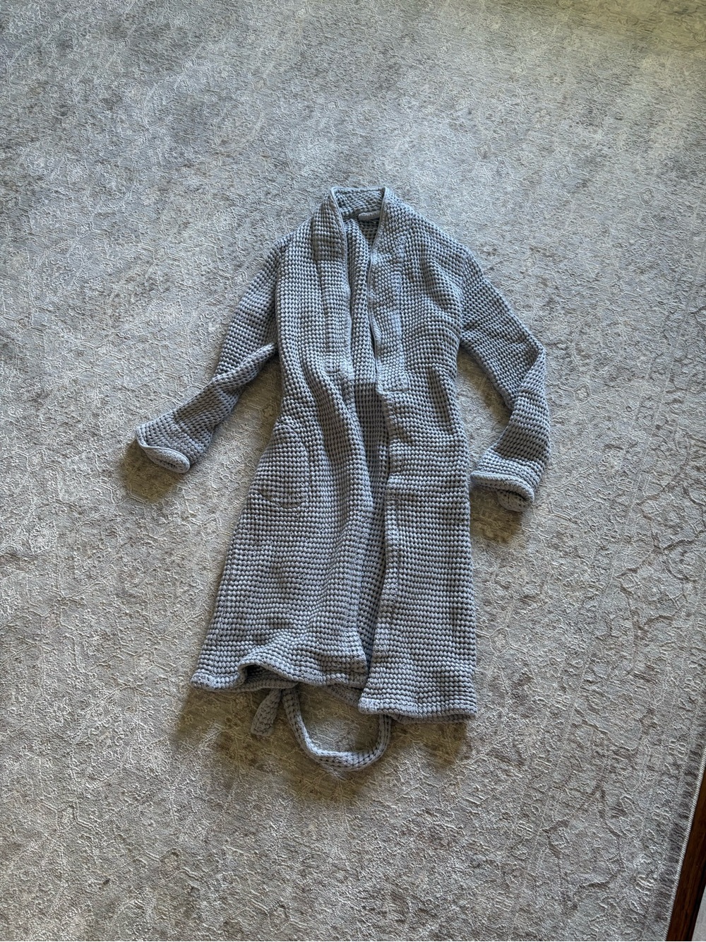 Brooklinen Light Gray Waffle Knit Robe Coat XS/S